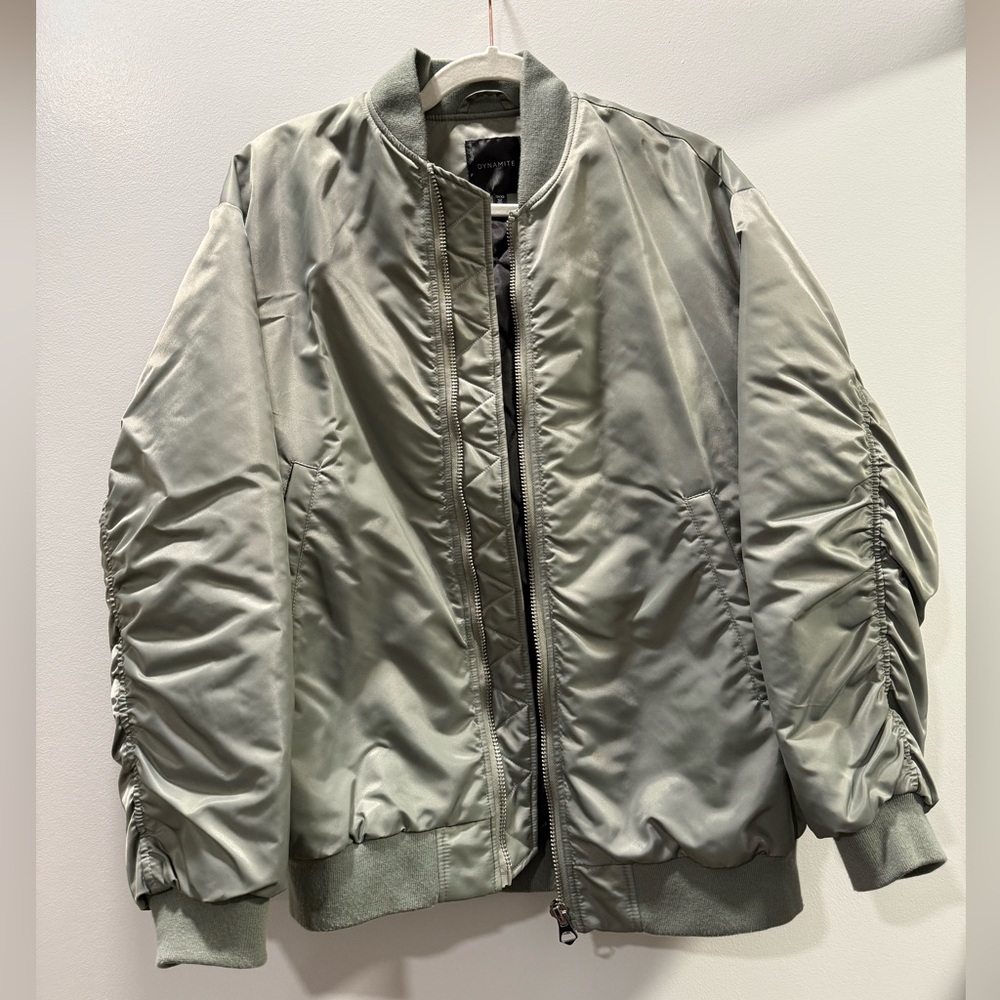 Dynamite Green Bomber Jacket in XS - Picture 2 of 4